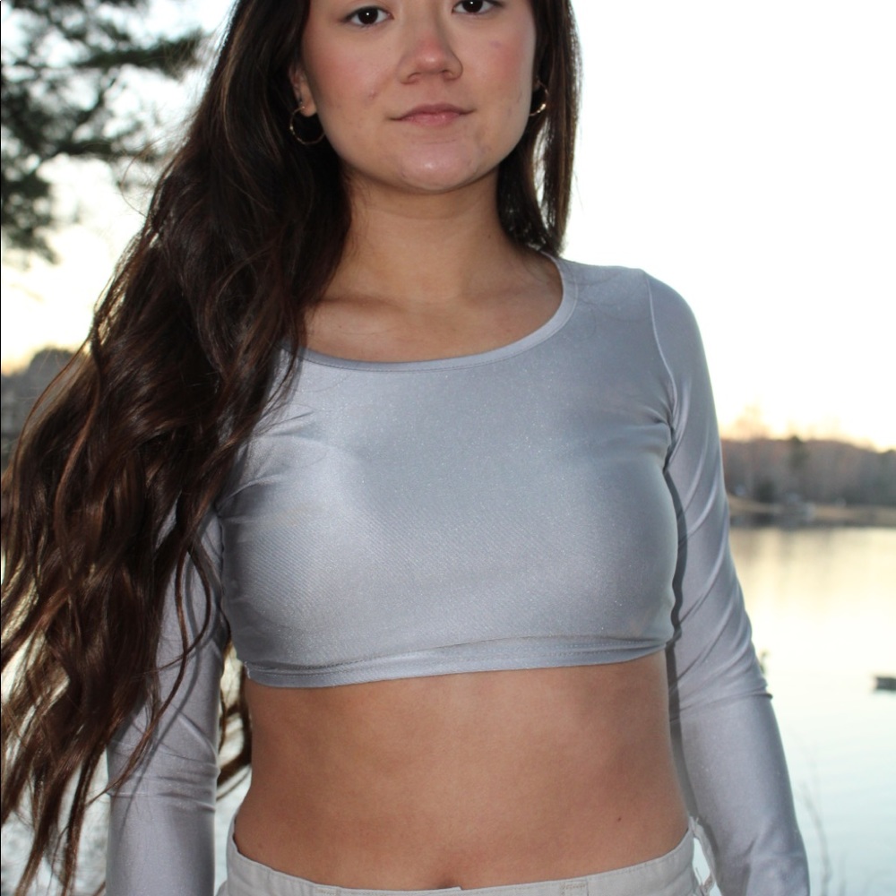 Silver Long Sleeved Crop